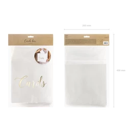 Ajándékdoboz felirattal papír 24x24x24cm fehér,arany