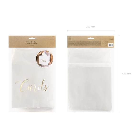 Ajándékdoboz felirattal papír 24x24x24cm fehér,arany