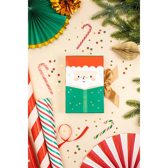 Ajándékdoboz mikulás 6x22,5x15 cm mix