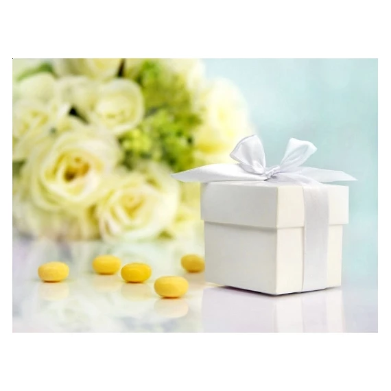 Ajándékdoboz papír fehér S/10