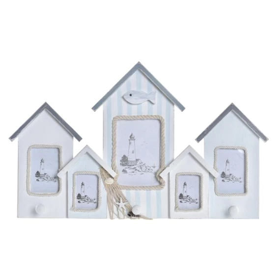 Akasztó falra, házakkal 47x5x28 cm