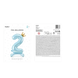 Lufi 2-es szám álló fólia 84 cm égkék