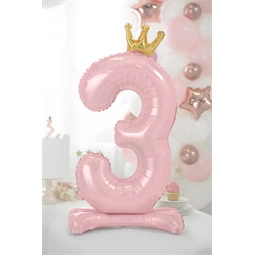 Lufi 3-as szám álló fólia 84 cm világos rózsaszín