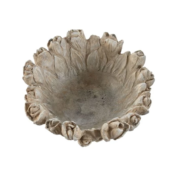 Asztali kínáló tulipánokkal, kopott hatású 23x23x10 cm