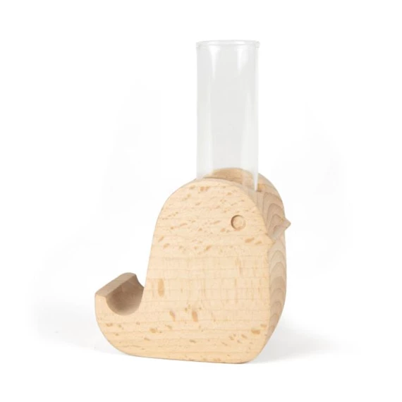 Asztali telefon és virágtartó, madár