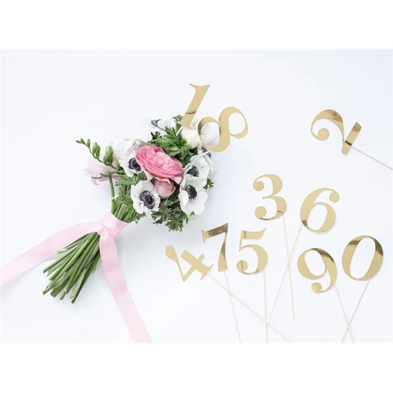 Asztalszám betűzős 26 cm arany S/11