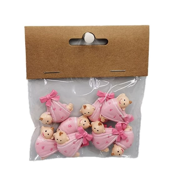 Baba takaróban, masnival öntapadós 2,9x2,9x0,8 cm S/6