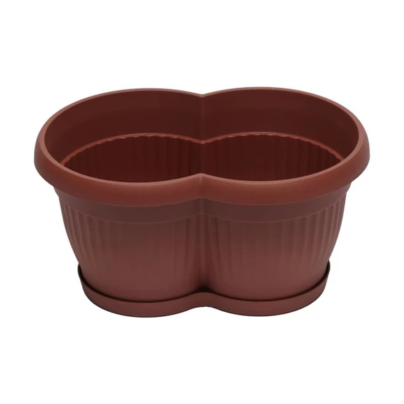 Balkonláda bordázott, 2 virághoz 20x30x15 cm