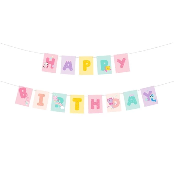 Banner happy birthday gabby`s dollhouse 180 x 15 cm