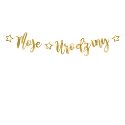 Banner moje urodziny arany 16.5x90 cm