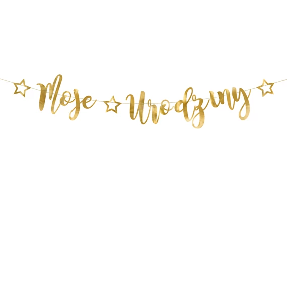 Banner moje urodziny arany 16.5x90 cm