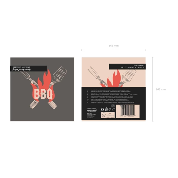 Bbq szalvéták 33x33 cm vegyes S/20