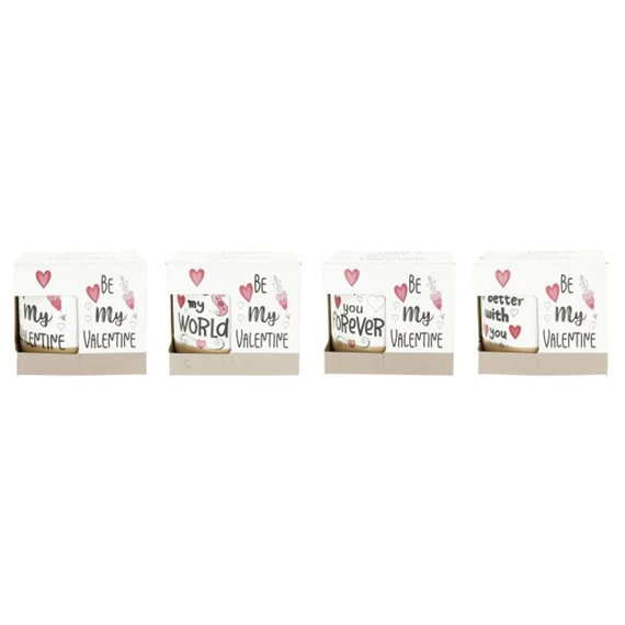 Bögre Valentin-napi felirattal 4 féle