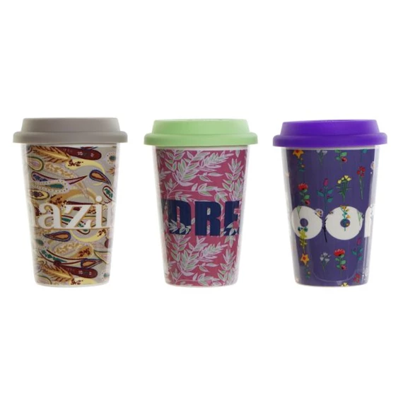 Bögre feliratos 9,7x9,7x14 cm 400 ml 3 féle