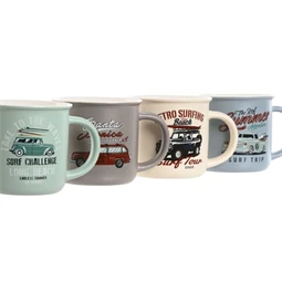 Bögre felirattal 380 ml 10,5x9x9,3 cm 4 féle