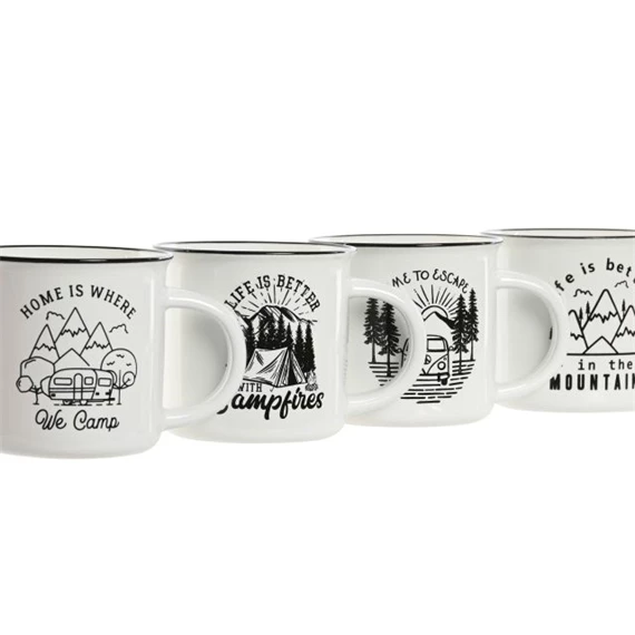 Bögre kemping 340 ml 12,5x9,3x9 cm 4 féle