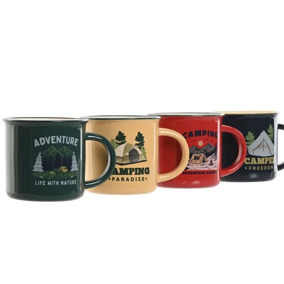 Bögre kemping 340 ml 12,5x9x9 cm 4 féle