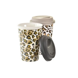 Bögre leopárdos 10x10x14 cm 400 ml 2 féle