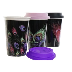 Bögre pávás 9,7x9,7x14 cm 400 ml 3 féle