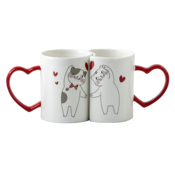 Bögre szett szivecskés 260 ml 24x8x9,5 cm S/2