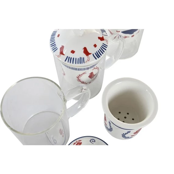 Bögre teás 12x8x14,5 cm 300 ml 3 féle