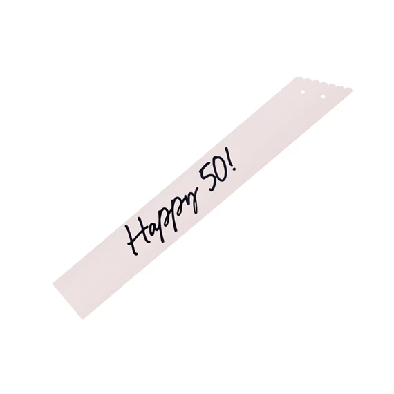 Szalag Happy 50 felirattal, krém, 76 cm