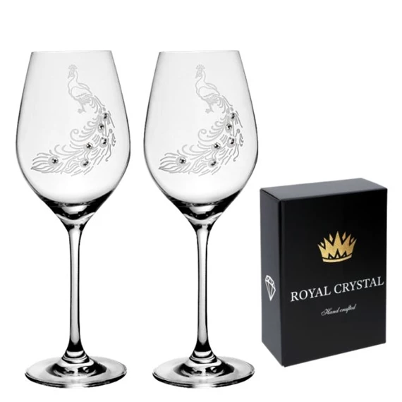 Boros pohár Swarovski kristállyal 360 ml 22,5x8 cm S/2