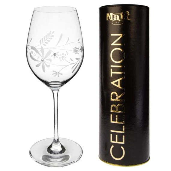 Boros pohár Swarovski kristállyal 470 ml 24x9,3 cm