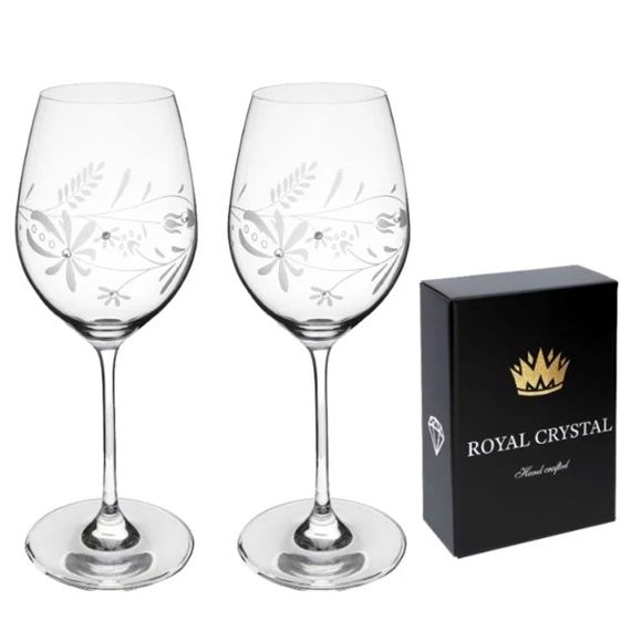 Boros pohár Swarovski kristállyal 470 ml 24x9,3 cm S/2