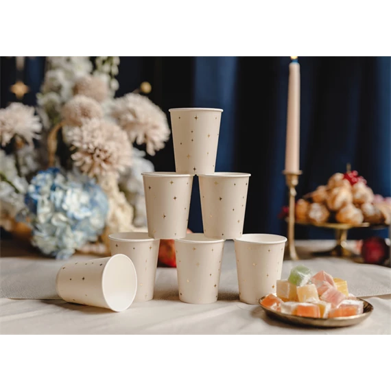 Papírpohár csillagokkal, mix, 220 ml S/6