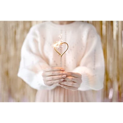 Csillagszóró szív arany 16,5 cm S/2