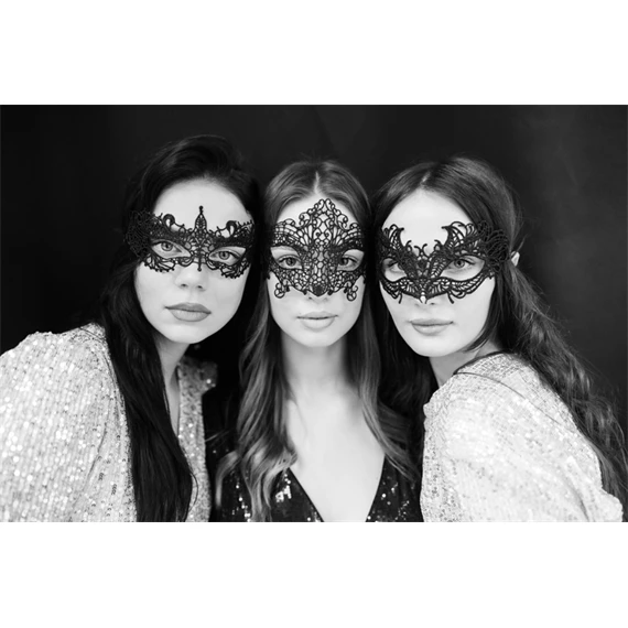 Csipke karneváli maszk fekete 20x11 cm