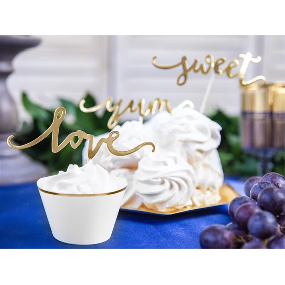 Cupcake dísz feliratok arany 13 cm S/6