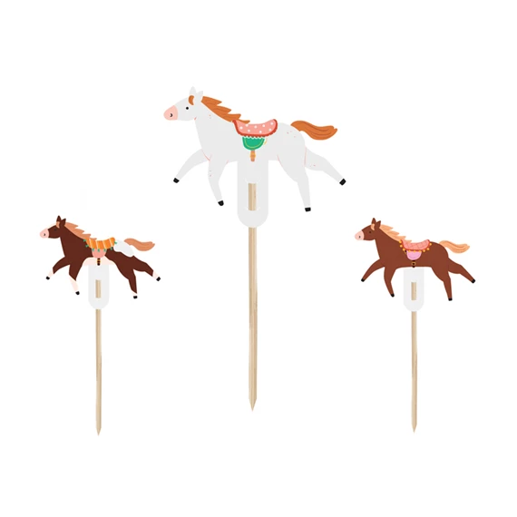 Cupcake dísz lovak 13 cm mix S/6