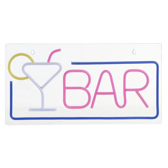 Dekoráció Bar felirat LED-es 42x1,5x22 cm