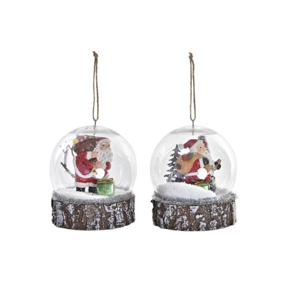 Dekoráció LED-es, akasztós mikulás 10x10x12,5 cm 2 féle