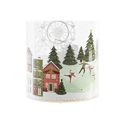 Dekoráció LED-es üveg palack 10x10x18 cm