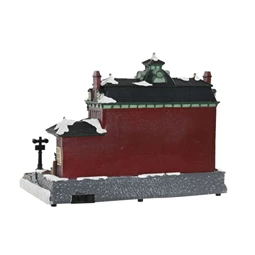 Dekoráció LED-es ház, zenélő, mozgó 32x16x30 cm