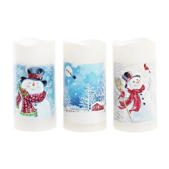 Dekoráció LED-es 7,5x7,5x15 cm 3 féle