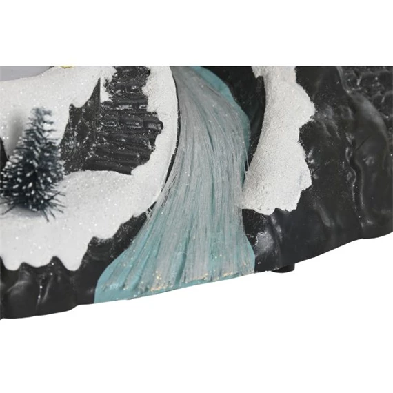 Dekoráció LED-es város, zenélő, mozgó 33x31x38 cm