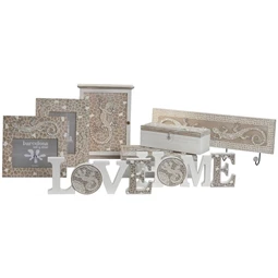 Dekoráció LOVE, HOME felirat 30x2,3x11 cm 2 féle