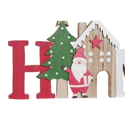 Dekoráció "Xmas" és "Home" felirat 30x2x15 cm 2 féle