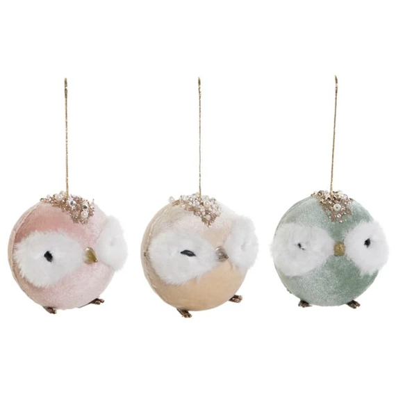 Dekoráció akasztós bagoly 10x10x10 cm 3 féle