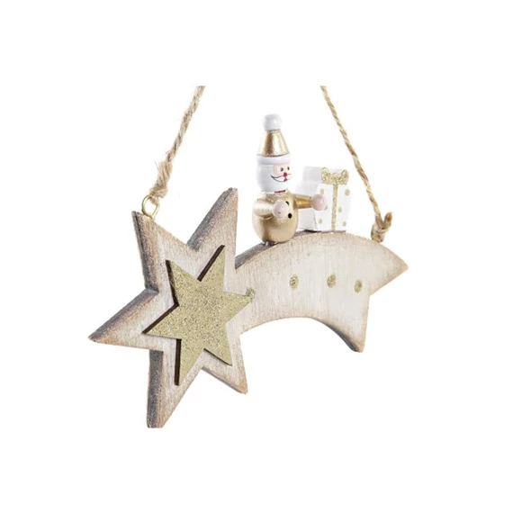 Dekoráció akasztós csillag 14x1x9 cm 3 féle