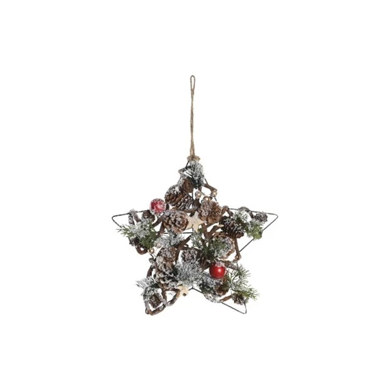 Dekoráció akasztós csillag 24x24x7 cm