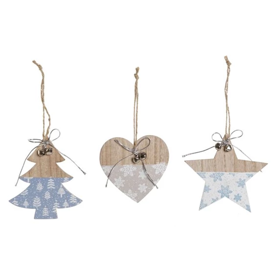 Dekoráció akasztós 11,5x0,6x11 cm 3 féle