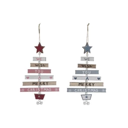 Dekoráció akasztós fenyő 15x0,6x24 cm 2 féle