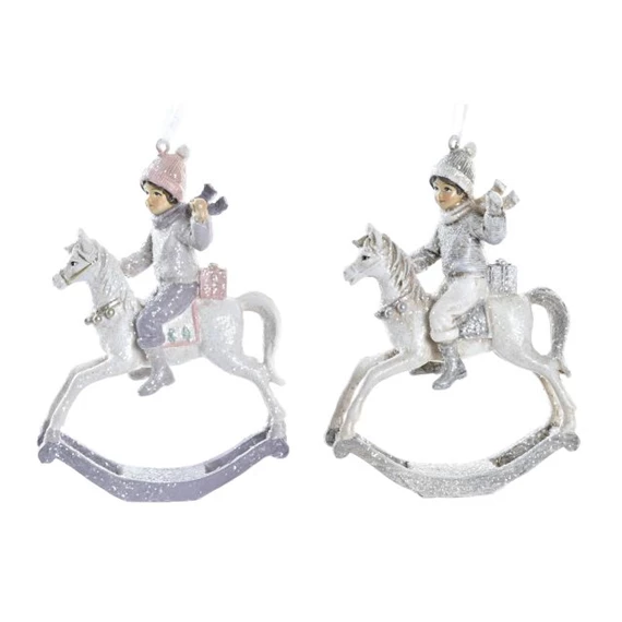 Dekoráció akasztós hintaló 9x4,5x12 cm 2 féle