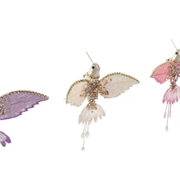 Dekoráció akasztós madár 17x17x5 cm 4 féle