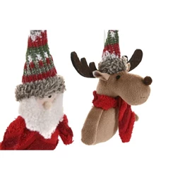 Dekoráció akasztós mikulás, szarvas 25x17x20 cm 2 féle